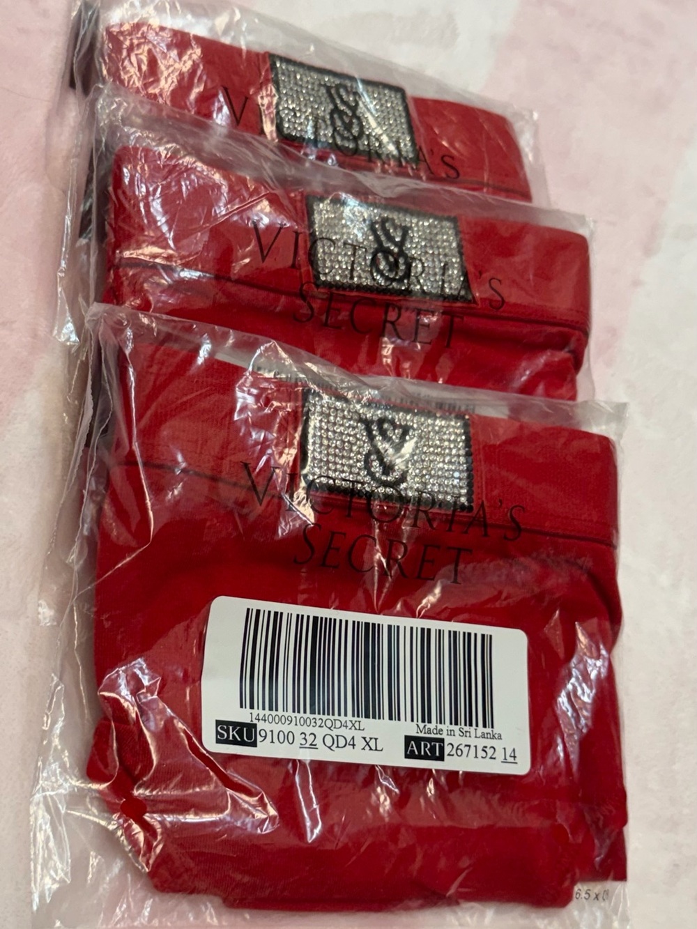 Victoria’s Secret Red Bling Hiphugger Panties XL Set of 3